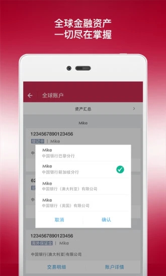 中国银行境外版手机银行截图
