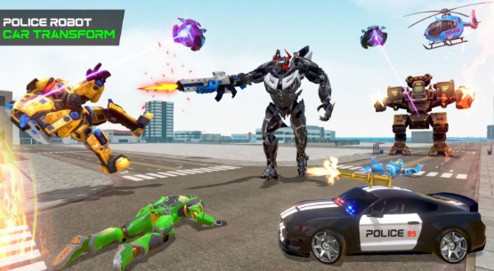 警察机器人变形金刚(Flying Grand Police Car Transform Robot Games)