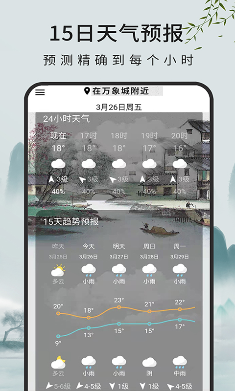 一毫天气预报截图