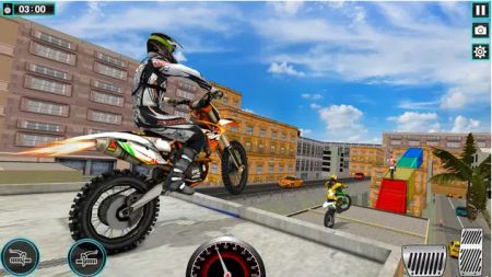 摩托车车顶跳跃特技Dirt Bike Roof Jumping Stunts