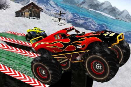 雪地奔驰卡车Monster Truck Snow Stunt Racing