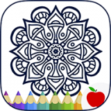 万花筒同心图着色Adult Coloring Books: Mandalas