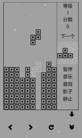 经典俄罗斯方块黑白版截图