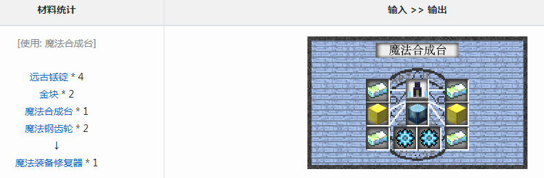 《我的世界》魔法金属魔法装备修复器怎么获得