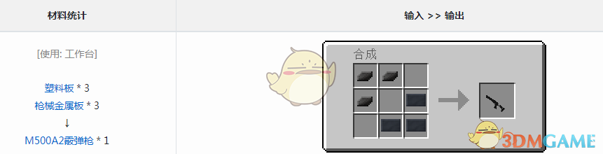 《我的世界》VMWM500A2霰弹枪怎么做