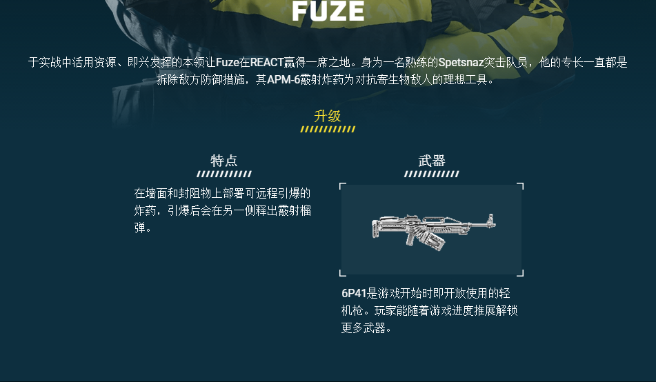 《彩虹六号：异种》FUZE干员介绍