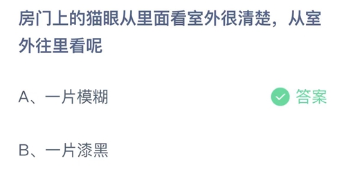 房门上的猫眼从里面看室外很清楚，从室外往里看呢