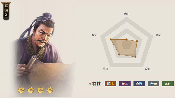 《三国志战棋版》思召属性介绍