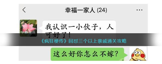 《疯狂梗传》回怼三个以上亲戚通关攻略