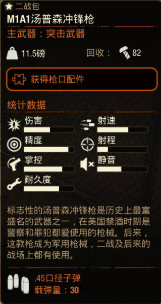 《腐烂国度2》武器 M1A1汤普森冲锋枪怎么样