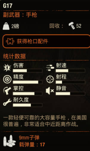 《腐烂国度2》武器 G17怎么样