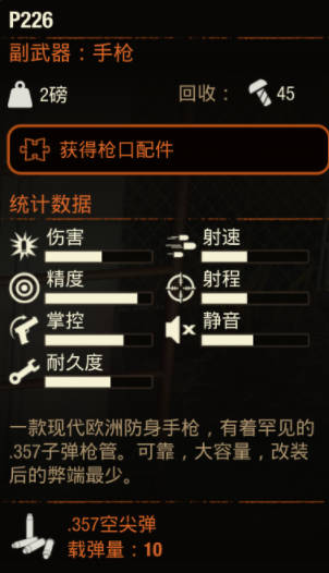 《腐烂国度2》武器 P226怎么样