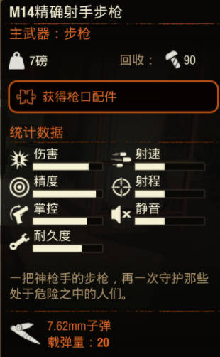 《腐烂国度2》武器 M14精确射手步枪怎么样