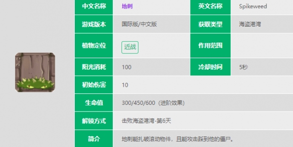 《植物大战僵尸2》地刺介绍