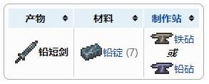 《泰拉瑞亚》铅短剑武器介绍
