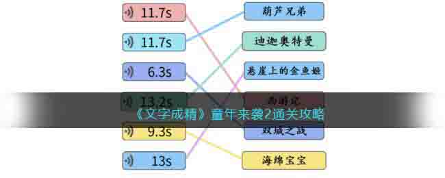 《文字成精》童年来袭2听语音连出对应动漫通关攻略