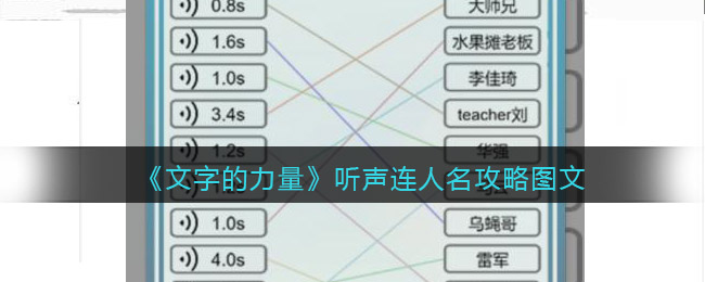 《文字的力量》听声连人名攻略图文