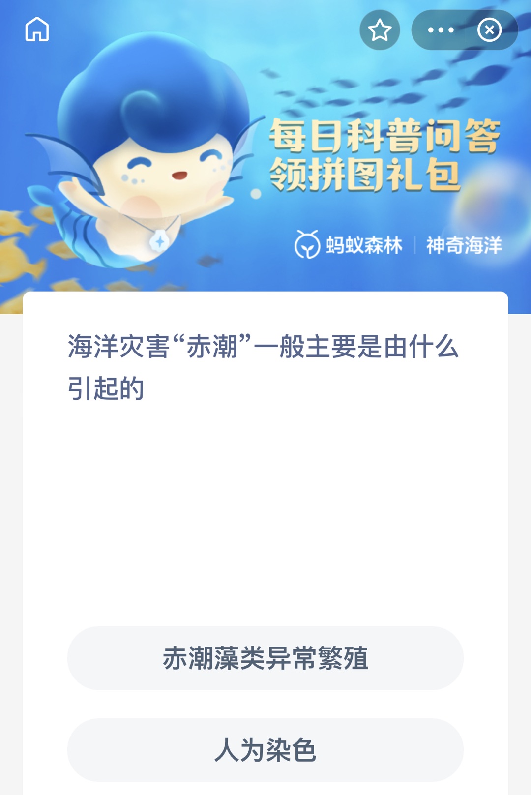 海洋灾害赤潮一般主要是由什么引起的