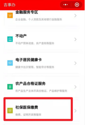 《吉事办》查社保缴费记录方法