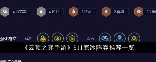 《云顶之弈手游》S11寒冰阵容推荐一览